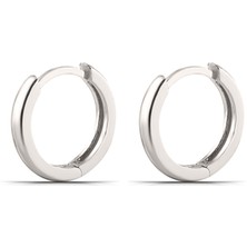 Parmas Design Taşsız Tamtur 10 mm Halka 925 Ayar Gümüş Unisex Küpe