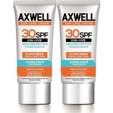 Axwell Sun Care Cream Güneş Kremi Yüksek Koruma 30 Spf 50ml 2 Li Fırsat Seti