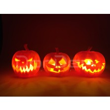 Dorden 3D Cadılar Bayramı Hallowen Balkabağı Temalı 3'lü Tealight Mumluk