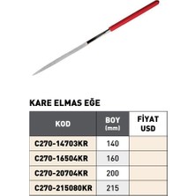 Fett 160MM Pld Kare Elmas Eğe