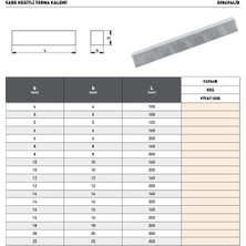 Fett 25X25X200MM Pld DIN4964B Hss Kare Kesitli Torna Kalemi