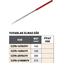 Fett 140MM Pld Yuvarlak Elmas Eğe