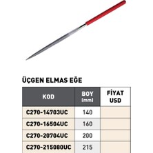 Fett 140MM Pld Üçgen Elmas Eğe