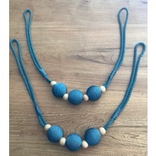 bebekokusu Ege’nin Atölyesinden Yan Bağlama , Broçöl , Perde Süsü 2 Adet 6 Top 8 Boncuk