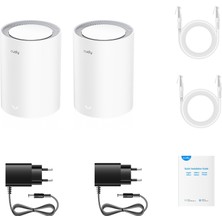 Cudy M1800 5ghz/2.4ghz 1200MBPS 2xgigabit Ethernet Port,4 Dahili Anten,wi-Fi 6 Mesh Router (2 Adet)