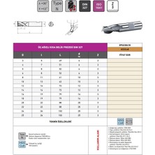 Fett 22MM Zps DIN327 Hss Co8 3 Ağızlı Kısa Delik Parmak Freze