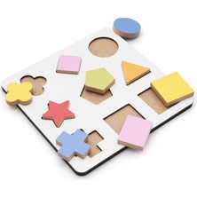 Hamaha Wooden Toys Doğal Ahşap Eğitici Oyuncak Yıldız Geometrik Şekiller Renkli Bultak HMH-086