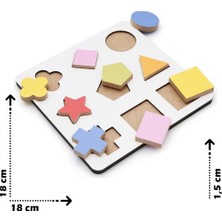 Hamaha Wooden Toys Doğal Ahşap Eğitici Oyuncak Yıldız Geometrik Şekiller Renkli Bultak HMH-086