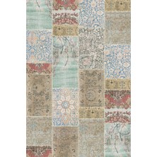 Patchwork Desenli Dokuma Pamuk Taban Dijital Dekoratif Halı