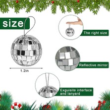 Silhouette 30 Paket Disko Topu Gümüş Asılı Ayna Disko Topları Süsler Halat ile Noel Düğün Parti Müzik Festivalleri Dekor (Yurt Dışından)