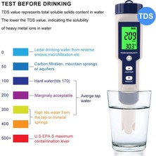 Silhouette Havuz Tuzu Test Cihazı, Dijital Tuzluluk Ölçer, Tuzlu Su Için Yüksek Doğruluk 5'i 1 Arada Tuzluluk Test Cihazı, IP67 Su Geçirmez Test Kiti (Yurt Dışından)