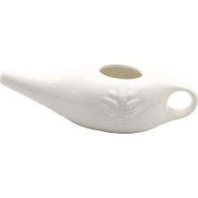 Silhouette 250 ml Seramik Neti Pot Burun Temizleme Pot Dayanıklı Sızdırmaz Borulu Pot Burun Durulama Burun Yıkama Erkekler ve Kadınlar Için, Beyaz (Yurt Dışından)