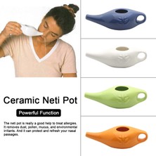 Silhouette 250 ml Seramik Neti Pot Burun Temizleme Pot Dayanıklı Sızdırmaz Borulu Pot Burun Durulama Burun Yıkama Erkekler ve Kadınlar Için, Beyaz (Yurt Dışından)