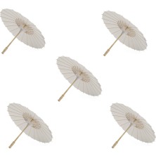 Silhouette 5 Adet Kağıt Şemsiye 60 cm Plaj Şemsiye Beyaz Dıy Şemsiye Fotoğraf Sahne Bebek Duş Parti Düğün Için (Yurt Dışından)