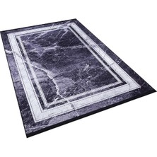 Frenda Home Çerçeve Mermer Desen Pamuk Taban Yıkanabilir Baskılı Halı