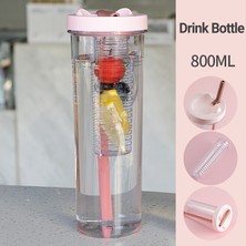 Betty Becky 670/800 ml Su Bardağı Büyük Kapasiteli Meyve Filtresi Plastik Yaz Ev Için Samanlı Taşınabilir Su Şişesi (Yurt Dışından)