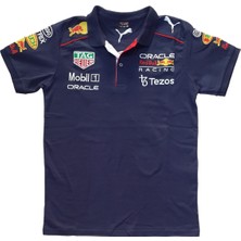 Honda Erkek Polo Yakalı Redbull Baskılı Kısa Kollu Lacivert Tişört Etp-Hndr