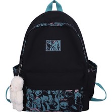 FastDeal Store Kız Öğrenciler Için Sırt Çantası Yeni Niş Taşınabilir Büyük Kapasiteli Sırt Çantası Moda Soyut Baskı Sırt Çantası (Yurt Dışından)