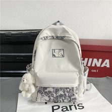 FastDeal Store Kız Öğrenciler Için Sırt Çantası Yeni Niş Taşınabilir Büyük Kapasiteli Sırt Çantası Moda Soyut Baskı Sırt Çantası (Yurt Dışından)