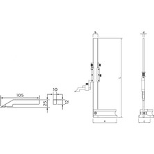 Fett 0-500MM Asimeto Mekanik Yükseklik Mihengiri AS-621200