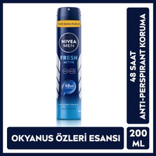 Nivea Men Erkek Sprey Deodorant Fresh Active 200 ml Ter ve Ter Kokusuna Karşı 48 Saat Deodorant Koruması