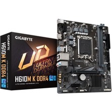 GIGABYTE H610M-K DDR4 3200MHZ 1XHDMI 1XM.2 USB 3.2 MATX 1700P (13. VE 12.NESİL İŞLEMCİ UYUMLU)