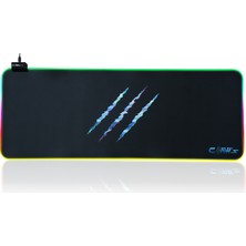 Claw's Raptor 80X30CM Mikrofiber Yüzey/Kaydırmaz Kauçuk Zemin 360° RGB Dikişli Xl Mousepad - Siyah