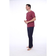 Pijadore 1402 Erkek Yuvarlak Yaka Düğmeli Kısa Kollu Pijama Takım