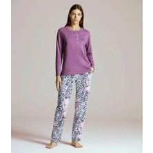 Pijapia 2224 Kadın Zebralı Uzun Kollu Pijama Takımı