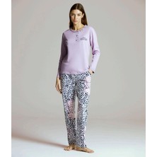 Pijapia 2224 Kadın Zebralı Uzun Kollu Pijama Takımı