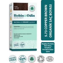 Robin & Odin Organik Amonyaksız Kalıcı Saç Boyası / 5.73 Bakır Kahve