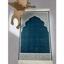 İpekyün Seccade Kaymaz Yıkanabilir Battal Boy Turkuaz Dijital Baskı Namazlık 80X125 cm