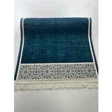 İpekyün Seccade Kaymaz Yıkanabilir Battal Boy Turkuaz Dijital Baskı Namazlık 80X125 cm