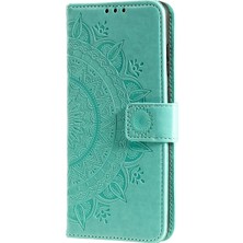 4U Sky Baskılı Mandala Çiçek Cüzdan Deri Kılıfı Xiaomi Redmi Için Kayış Not 10 5g/poco M3 Pro 5g/4g-Green (Yurt Dışından)