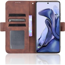 4U Sky Xiaomi 11T Pro/xiaomi Için 11T Kart Yuvası Tasarım Şok Dayanıklı Telefon Kapağı Deri Telefon Cüzdan Stand Koruyucu Korsa-Kahverengi (Yurt Dışından)