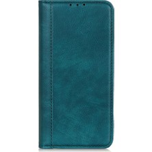 4U Sky Otomatik Mıknatıs Emme Tasarımı Litchi Dokusu Bölünmüş Deri Cüzdan Standı Kapak Kasası Xiaomi Redmi Note 10 4g/not 10S/POCO M5S 4g-Green (Yurt Dışından)