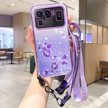 4U Sky Xiaomi Mi Için 11 Ultra Glitter Rhinestone Dekor Çiçek Tpu Geri Kılıf Tasarım Telefon Kabuk-Doğum (Yurt Dışından)