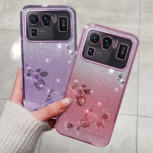 4U Sky Xiaomi Mi Için 11 Ultra Glitter Rhinestone Dekor Çiçek Tpu Geri Kılıf Tasarım Telefon Kabuk-Doğum (Yurt Dışından)