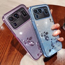 4U Sky Xiaomi Mi Için 11 Ultra Glitter Rhinestone Dekor Çiçek Tpu Geri Kılıf Tasarım Telefon Kabuk-Doğum (Yurt Dışından)