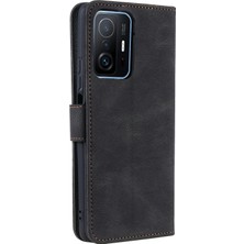 4U Sky Birleştirme Dikişli Cilt-Dokunuş Pu Deri ve Tpu Standı Cüzdan Telefon Kasası Xiaomi 11T/11T Pro-Black Için Koruyucu Kapak (Yurt Dışından)