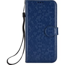 4U Sky Xiaomi 11T 5G/11T Pro 5g Pu Deri Flip Telefon Kapağı Dot Desen Desen Basılı Cüzdan Stand Manyetik Telefon Kılıfı Strap-Dark Mavi (Yurt Dışından)