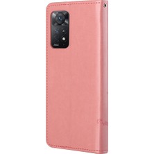 4U Sky Xiaomi Redmi Için Note 12 Pro 4g/11 Pro 4g (Mediatek)/note 11 Pro 5g (Qualcomm) Baskısı Kelebek Çiçek Cüzdanı Kap Kapağı Pu Deri Stand Telefon Pembe (Yurt Dışından)