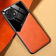 4U Sky Xiaomi Mi 11 Lite 4g/5g/11 Lite 5g Ne-Orange Için Deri Kaplamalı Hibrit Kılıf Dahili Manyetik Metal Sac Tasarımlı Hassas Kesme Kapağı (Yurt Dışından)