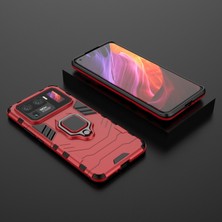 4U Sky Serin Koruma 2'si Iyi Korumalı Yüzük Tutucu Kickstand Pc Tpu Hibrit Kılıf Xiaomi Mi 11 Ultra-Kırmızı (Yurt Dışından)