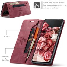 4U Sky Xiaomi Poco M5S Için 4g/redmi Not 10 4g/redmi Not 10S 4g Düşme Koruması Rfıd Engelleme Manyetik Kapatma Kabuğu, Vintage Buzlu Pu Deri+Tpu Cüzdan Flip Cover-Red (Yurt Dışından)