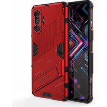 4U Sky Pc+Tpu Drop Anti-Drop Hibrit Telefon Kılıfı Kapak Kickstand Tasarım ile Xiaomi Redmi K40 Gaming-Red (Yurt Dışından)