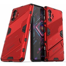 4U Sky Pc+Tpu Drop Anti-Drop Hibrit Telefon Kılıfı Kapak Kickstand Tasarım ile Xiaomi Redmi K40 Gaming-Red (Yurt Dışından)