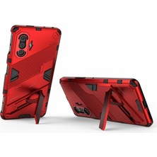 4U Sky Pc+Tpu Drop Anti-Drop Hibrit Telefon Kılıfı Kapak Kickstand Tasarım ile Xiaomi Redmi K40 Gaming-Red (Yurt Dışından)