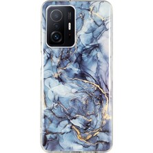 4U Sky Xiaomi 11T Pro 5G/11T 5g Akıllı Telefon Yumuşak Tpu Koruyucu Kapak Imd Mermer Desen Damla Geçirmez Case-Grey (Yurt Dışından)