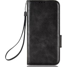 4U Sky Xiaomi 11T Pro 5G/11T Için 5g Telefon Kılıfı Tam Koruma Üçgen Deseni Baskılı Flip Cüzdan Stand Pu Deri Kapak Strap-Black (Yurt Dışından)